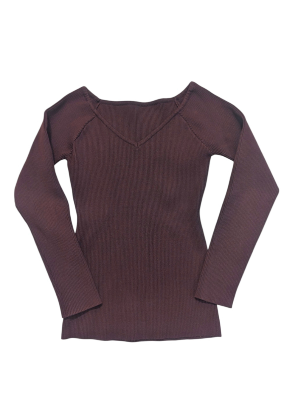 Commense Rib Knit V-Neck Sweater Medium - Picture 2 of 8